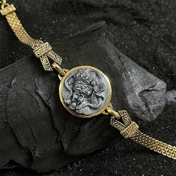 Tibetan 925 Sterling Silver Zakiram Goddess of Wealth Blessing Protection Bracelet