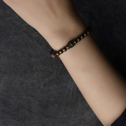 Buddha Stones Lava Rock Stone Copper Balance Cuff Bracelet Bangle - 图片 7