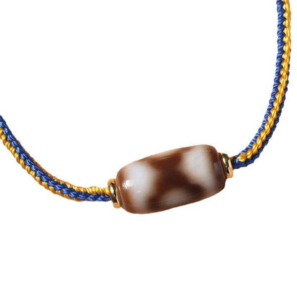 Tibetan Three-eyed Dzi Bead Luck Happiness Bracelet - 图片 7