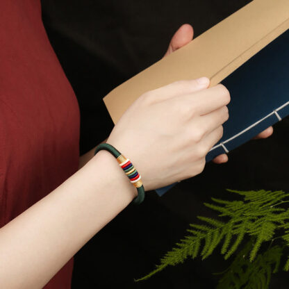 Buddha Stones Tibetan Handmade Colorful King Kong Knot Five Elements Luck Braid String Bracelet - 图片 14