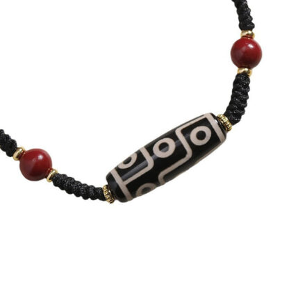 Handcrafted Tibetan Nine-eye Dzi Bead Protection Bracelet - 图片 7