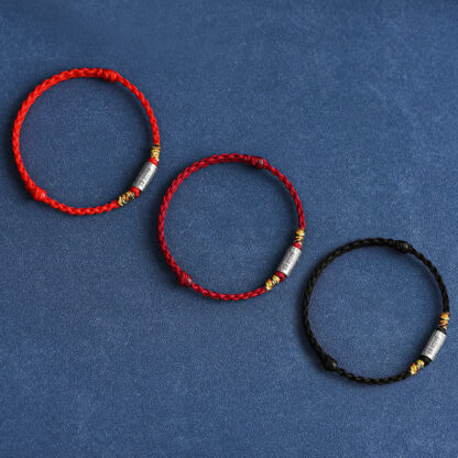 Handcrafted 925 Sterling Silver Everything Goes Well Design Protection Strength Bracelet Anklet - 图片 2