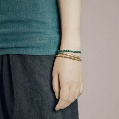 Buddha Stones Tibetan Various Agate Stone Copper Protection Triple Wrap Bracelet - 图片 13