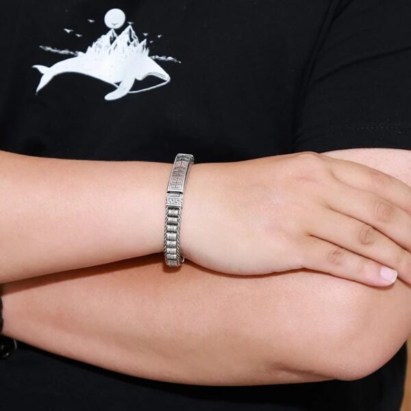 Vintage Lines Pattern Balance Rotatable Bracelet - 图片 4