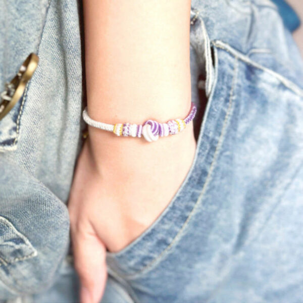 Two-Color Rope Handcrafted Eight Thread Peace Knot Luck Connection Bracelet - 图片 13
