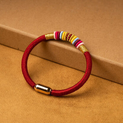 Tibetan Handmade King Kong Knot Protection Magnetic Buckle Braided Bracelet - 图片 4