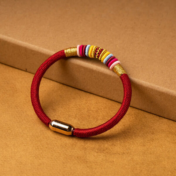 Tibetan Handmade King Kong Knot Protection Magnetic Buckle Braided Bracelet - 图片 4