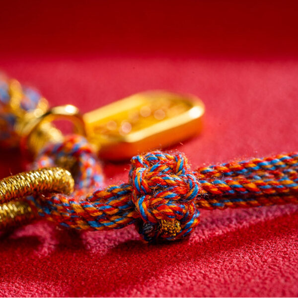 Handmade Multicolored Tibetan Om Mani Padme Hum Ruyi Auspicious Charm Braided Bracelet - 图片 7