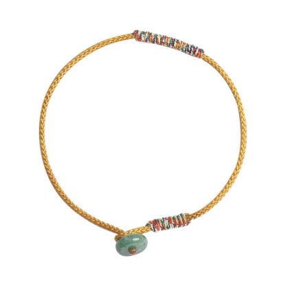 Tibetan Handmade Green Aventurine Luck Protection Braided Rope Bracelet - 图片 9
