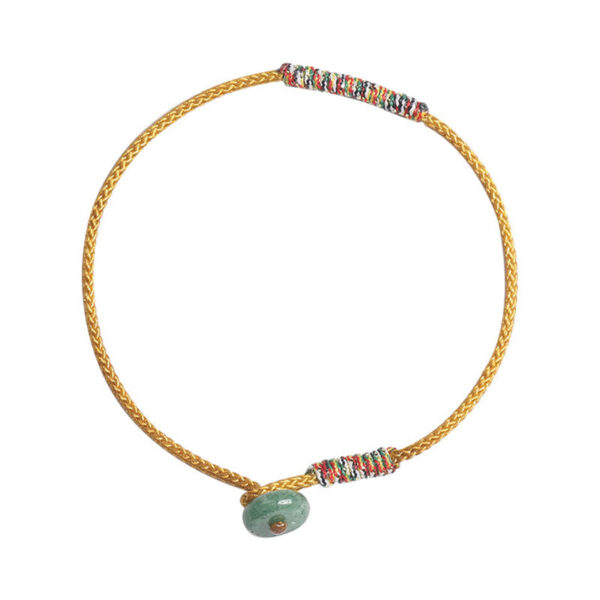 Tibetan Handmade Green Aventurine Luck Protection Braided Rope Bracelet - 图片 9