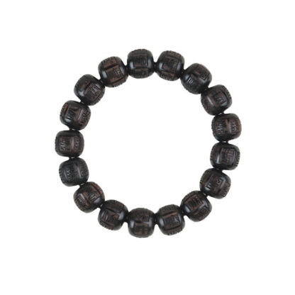 Tibet Ebony Wood Om Mani Padme Hum Engraved Balance Bracelet - 图片 11