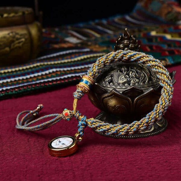 Buddha Stones Tibetan Handmade Luck Thangka Prayer Wheel Charm Weave String Bracelet - 图片 27