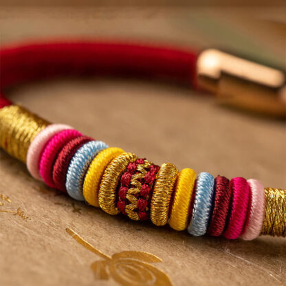 Tibetan Handmade King Kong Knot Protection Magnetic Buckle Braided Bracelet - 图片 9