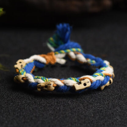 Buddha Stones Tibetan Zakiram Goddess of Wealth Bead Engraved Handmade Luck Bracelet - 图片 14