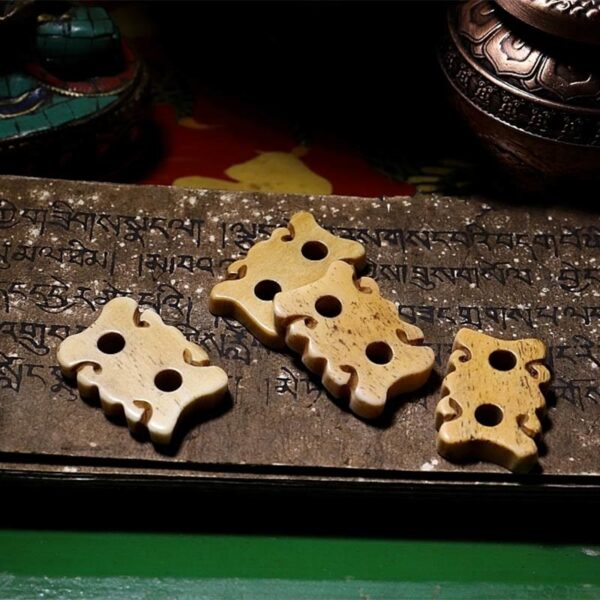 Tibetan Yak Bone Dzi Bead Turquoise Keep Away Evil Spirits Bracelet - 图片 14