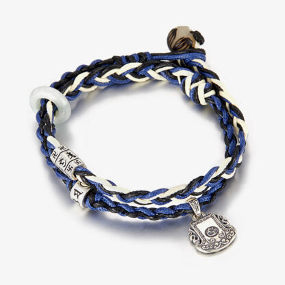 925 Sterling Silver Om Mani Padme Hum Swastika Handmade Protection Bracelet - 图片 4