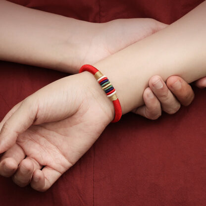 Buddha Stones Tibetan Handmade Colorful King Kong Knot Five Elements Luck Braid String Bracelet - 图片 6