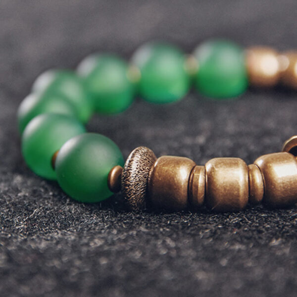 Buddha Stones Tibetan Red Agate Green Agate Copper Confidence Fortune Bracelet - 图片 12