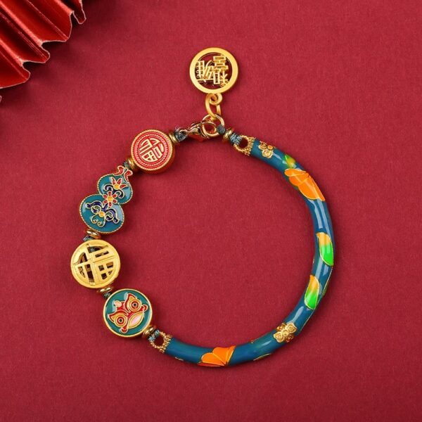 Buddha Stones Tibetan Gourd Fortune Happiness Lion Wealth Luck Bracelet - 图片 2