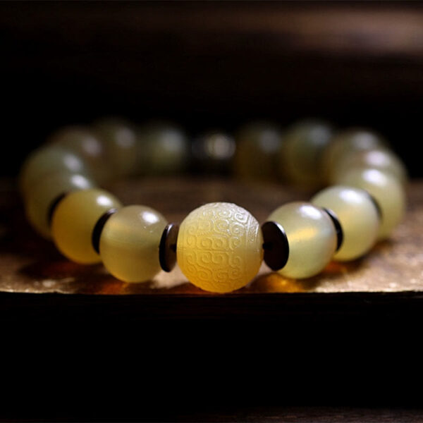 Handmade Tibetan Sheep Horn Om Mani Padme Hum Auspiciousness Bracelet - 图片 6