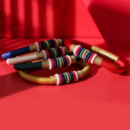 Buddha Stones Tibetan Handmade Colorful King Kong Knot Five Elements Luck Braid String Bracelet - 图片 20