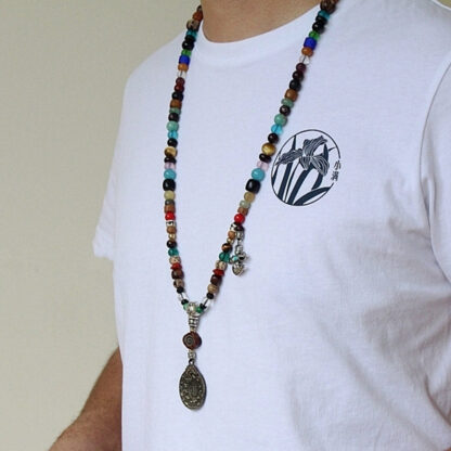 Buddha Stones Tibet 108 Mala Beads Nine Palaces Bagua Bodhi Seed Yak Bone Vajra Harmony Bracelet - 图片 16