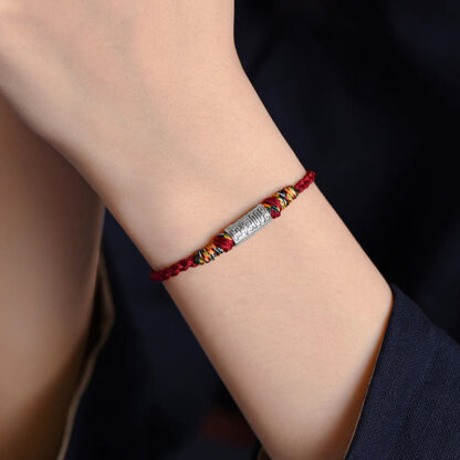 Handcrafted 925 Sterling Silver Everything Goes Well Design Protection Strength Bracelet Anklet - 图片 16