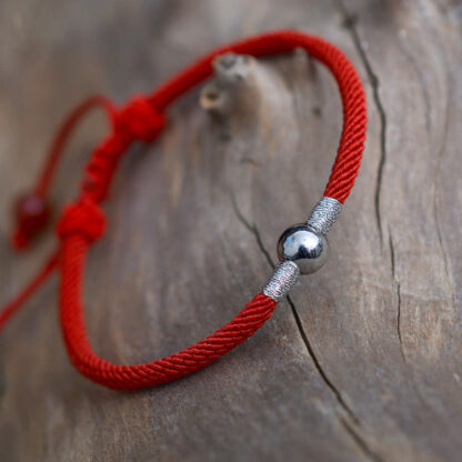 Buddha Stones 925 Sterling Silver Lucky Bead Protection Red String Bracelet - 图片 9