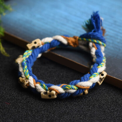 Buddha Stones Tibetan Zakiram Goddess of Wealth Bead Engraved Handmade Luck Bracelet - 图片 5