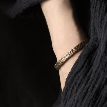 Buddha Stones Simple Design Copper Wealth Cuff Bracelet - 图片 2