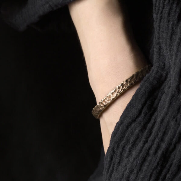 Buddha Stones Simple Design Copper Wealth Cuff Bracelet - 图片 2