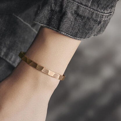 Buddha Stones Vintage Rustic Design Copper Wealth Adjustable Cuff Bracelet - 图片 2