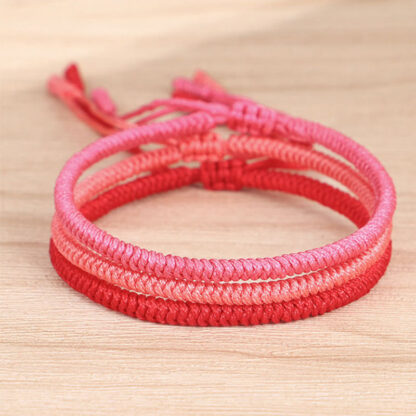 Buddha Stones Tibetan 3Pcs King Kong Knot Protection Braided Bracelet - 图片 2