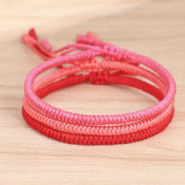 Buddha Stones Tibetan 3Pcs King Kong Knot Protection Braided Bracelet - 图片 2