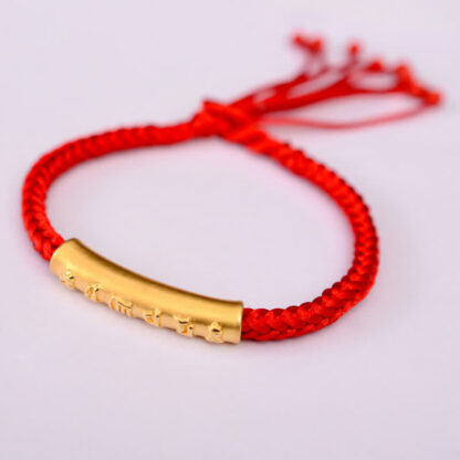 Buddha Stones 999 Sterling Silver Om Mani Padme Hum Protection Strength String Bracelet - 图片 20