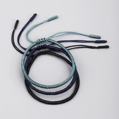 Buddha Stones Tibetan 3Pcs King Kong Knot Handcrafted Amulet Strength Bracelet - 图片 4