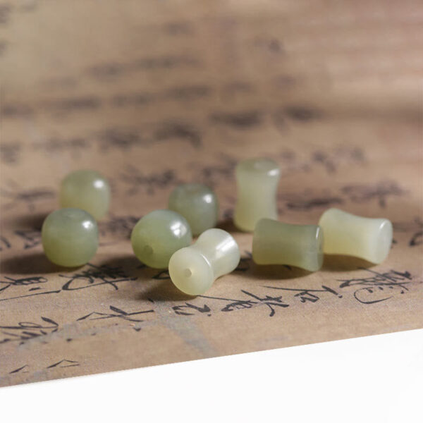 Natural Abelia Biflora Wood Hetian Jade Bamboo Bead Warding Off Evil Spirits Bracelet - 图片 6