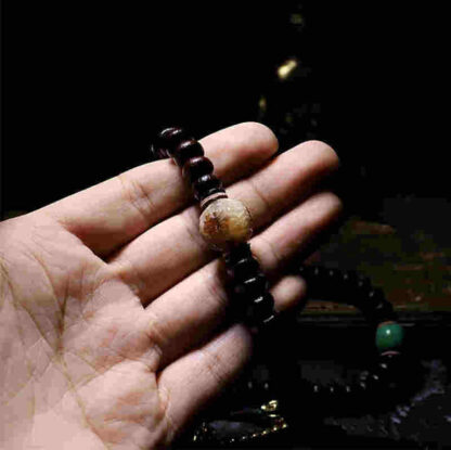 Tibet 108 Mala Beads Purple Bodhi Seed Bagua Vajra Auspiciousness Bracelet - 图片 11
