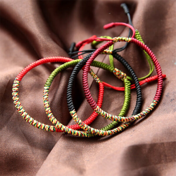 Buddha Stones Tibetan Handmade Multicolor King Kong Knot Luck Strength Braided Bracelet - 图片 4