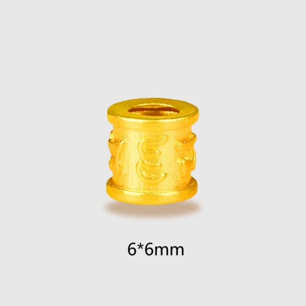 Tibet 999 Gold Om Mani Padme Hum Engraved Protection Lucky Bead Bracelet - 图片 8