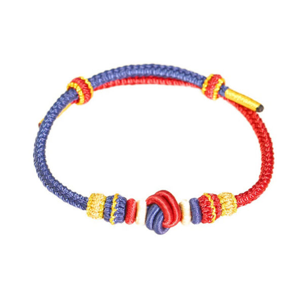 Two-Color Rope Handcrafted Eight Thread Peace Knot Luck Connection Bracelet - 图片 4
