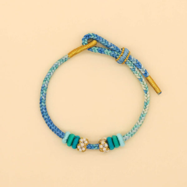 Handmade Eight Thread Peace Knot Peach Blossom Knot Luck Rope Braided Bracelet - 图片 11