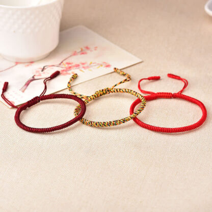 Buddha Stones Tibetan Lucky 3 Combination Sets Red String Bracelet - 图片 2