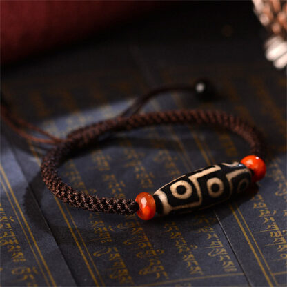Buddha Stones Tibetan Nine-Eye Dzi Bead Prosperity String Bracelet - 图片 4