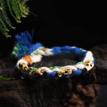 Buddha Stones Tibetan Zakiram Goddess of Wealth Bead Engraved Handmade Luck Bracelet - 图片 12