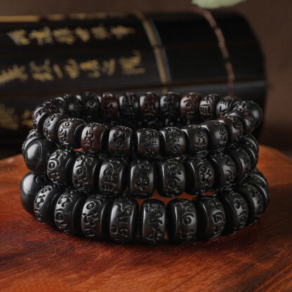 Buddha Stones Tibetan Lightning Strike Wood Protection Bracelet - 图片 2