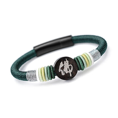 Buddha Stones Buddha Character Ebony Handcrafted Rope Bracelet - 图片 14
