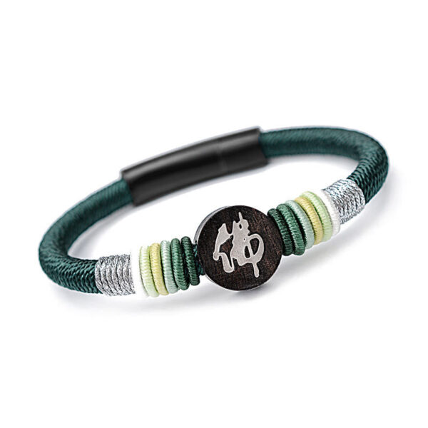 Buddha Stones Buddha Character Ebony Handcrafted Rope Bracelet - 图片 14