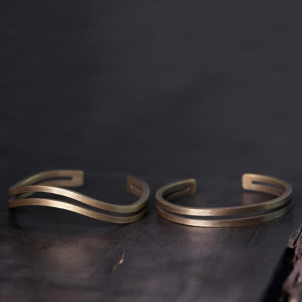 Buddha Stones Rustic Copper Luck Viking Cuff Bracelet - 图片 16