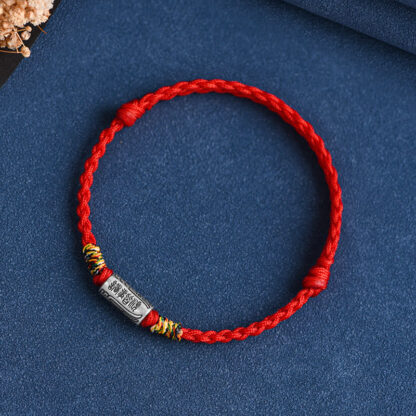 Handcrafted 925 Sterling Silver Everything Goes Well Design Protection Strength Bracelet Anklet - 图片 22